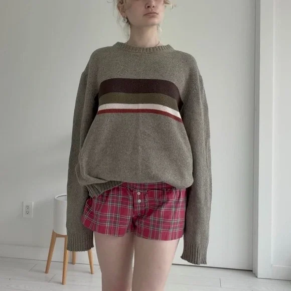 90s stripe green sweater - Picture 3 of 7